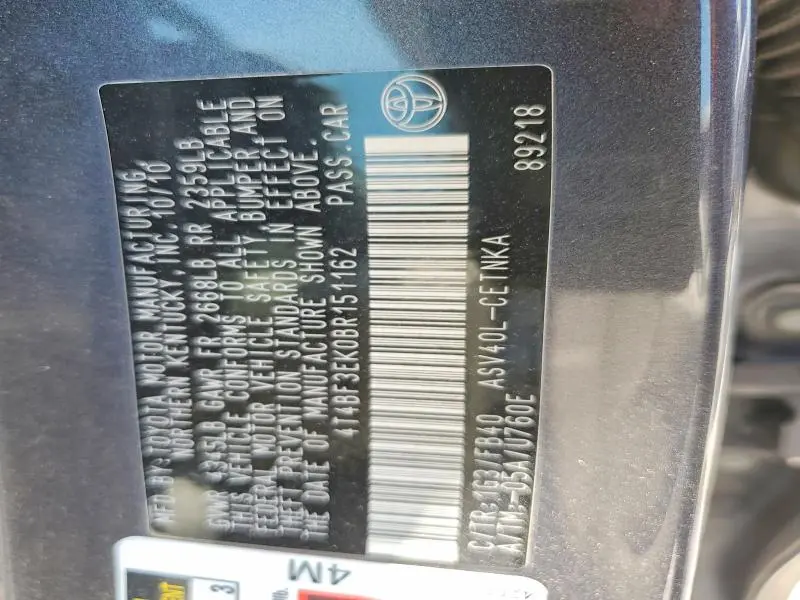 2011 TOYOTA CAMRY LE  