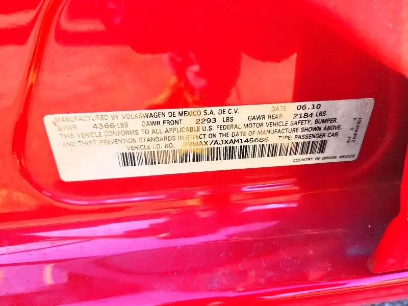 2010 VOLKSWAGEN JETTA LIMITED  