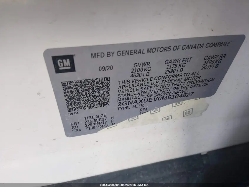 2021 CHEVROLET EQUINOX AWD LT
