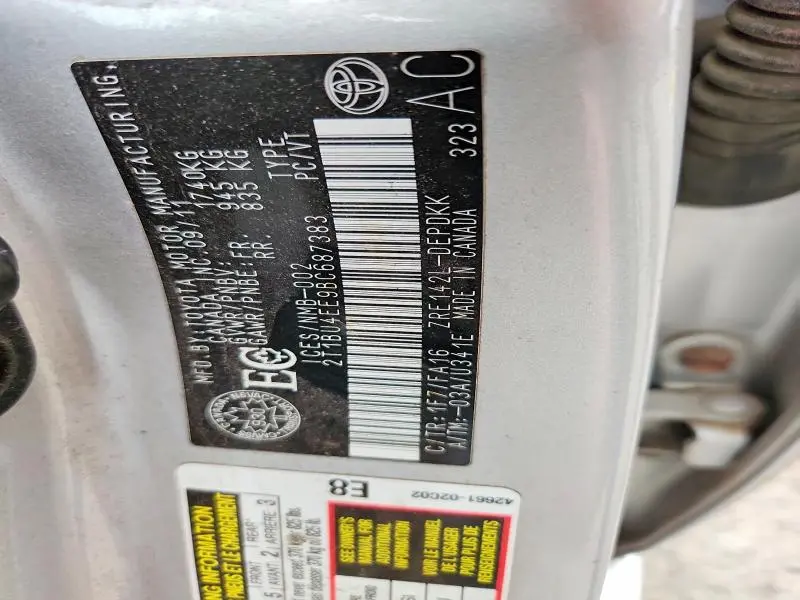 2011 TOYOTA COROLLA BASE  