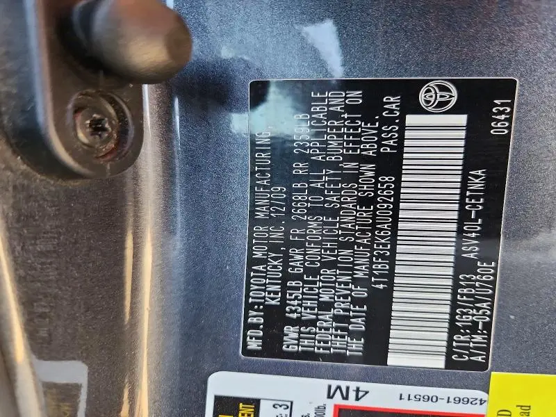 2010 TOYOTA CAMRY LE  