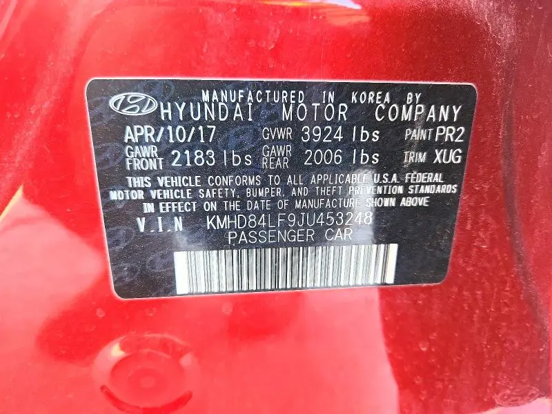 2018 HYUNDAI ELANTRA SEL  