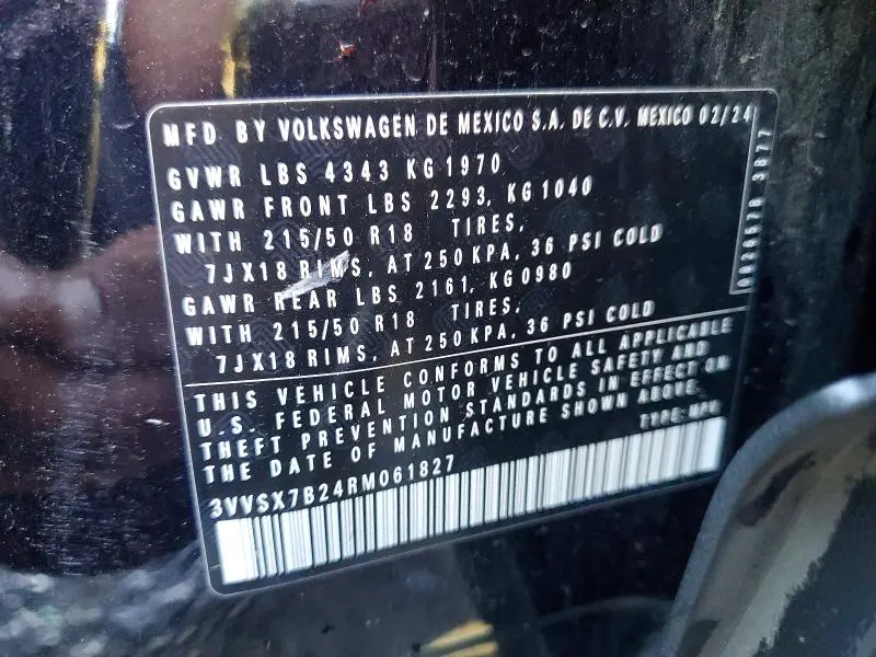 2024 VOLKSWAGEN TAOS SE - PRIOR FLEET