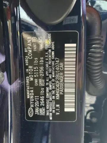 2011 HYUNDAI GENESIS 4.6L  