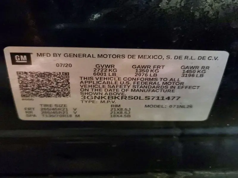 2020 CHEVROLET BLAZER RS  