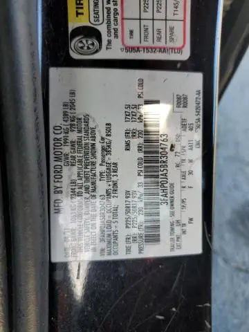 2011 FORD FUSION SEL  