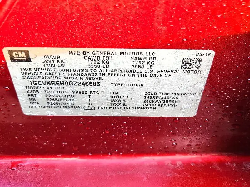 2016 CHEVROLET SILVERADO K1500 LT  