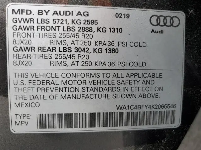 2019 AUDI SQ5 PRESTIGE  