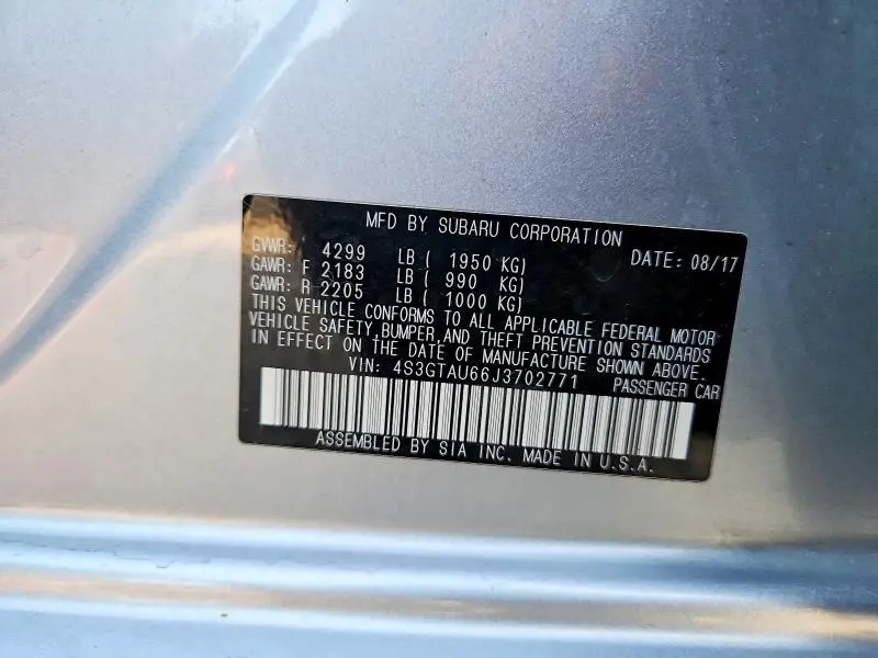 2018 SUBARU IMPREZA LIMITED  