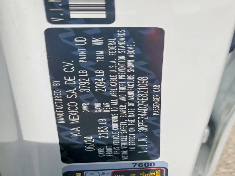 2024 KIA FORTE LX  