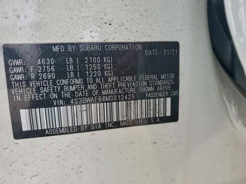 2021 SUBARU LEGACY PREMIUM  