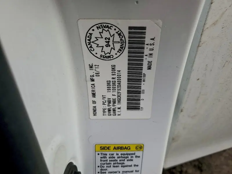 2013 HONDA ACCORD TOURING  