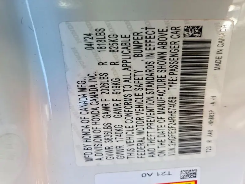 2024 HONDA CIVIC LX  