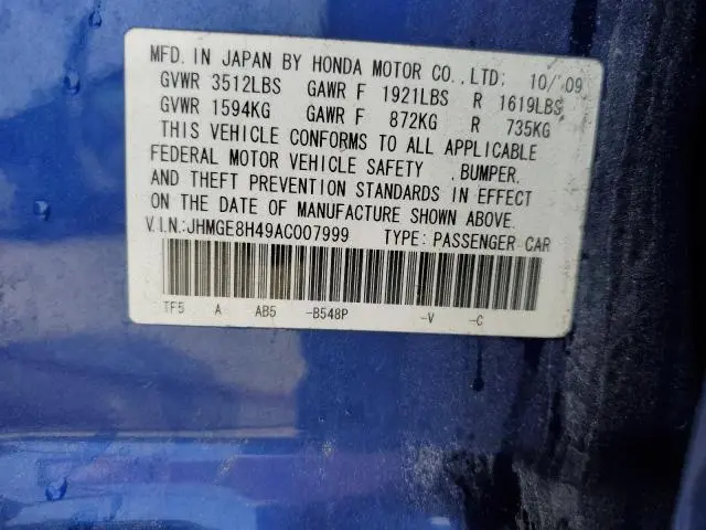 2010 HONDA FIT SPORT  