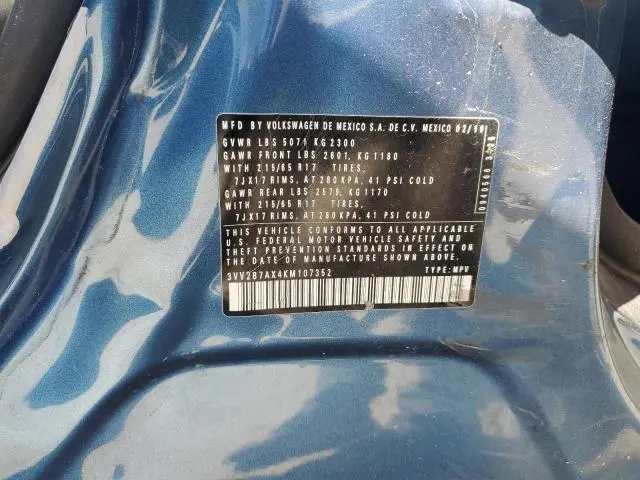 2019 VOLKSWAGEN TIGUAN SE  