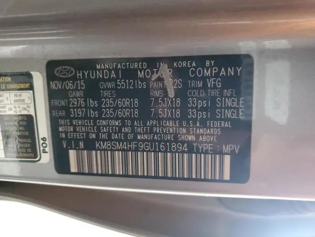 2016 HYUNDAI SANTA FE SE  