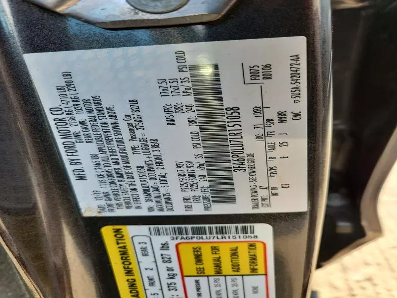 2020 FORD FUSION SE  