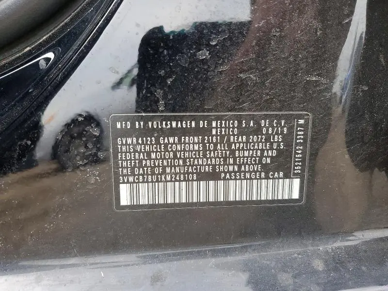 2019 VOLKSWAGEN JETTA S  