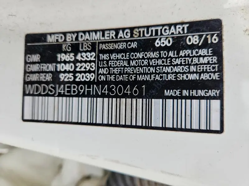 2017 MERCEDES-BENZ CLA 250  