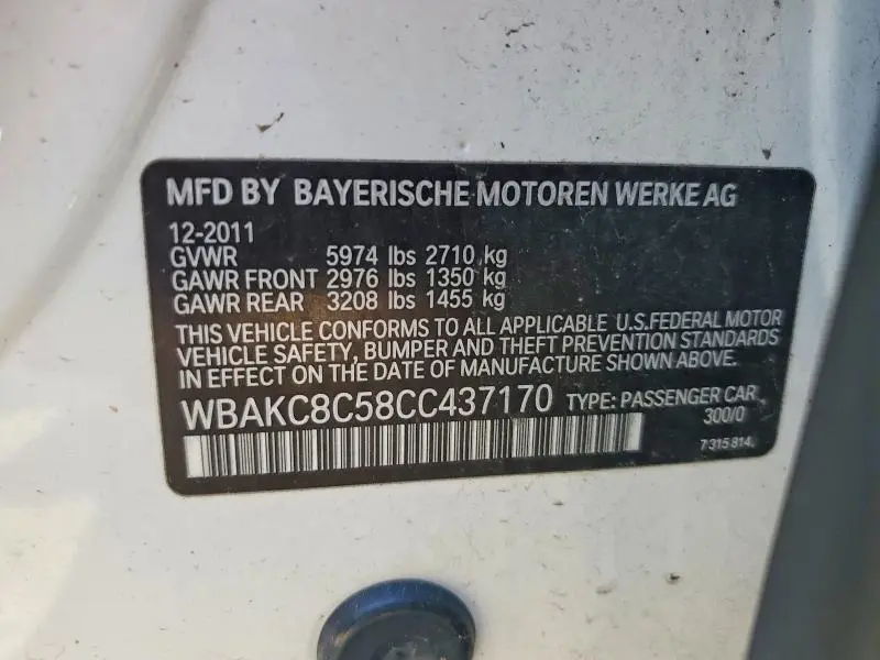 2012 BMW 750 LXI  