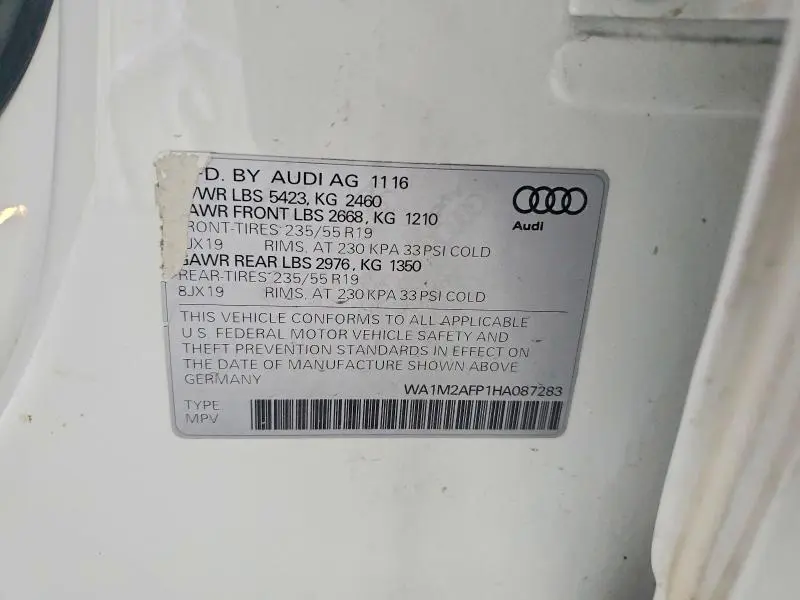 2017 AUDI Q5 PREMIUM PLUS  