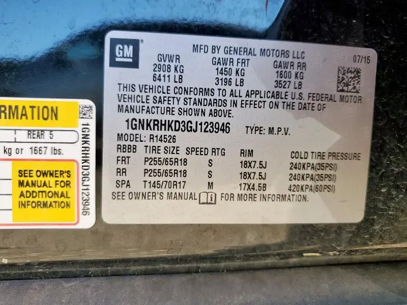 2016 CHEVROLET TRAVERSE LT  