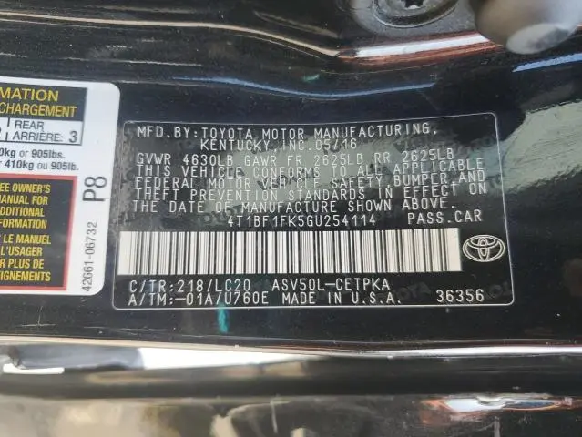 2016 TOYOTA CAMRY LE  