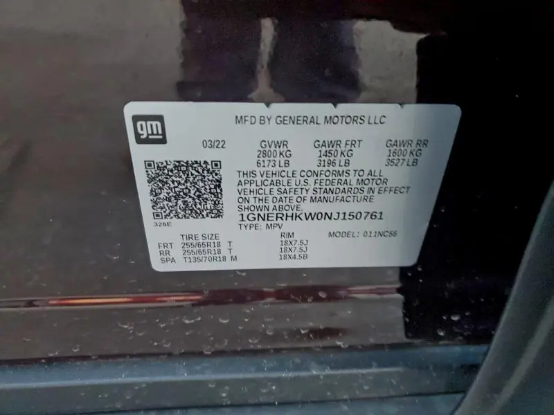 2022 CHEVROLET TRAVERSE LT  