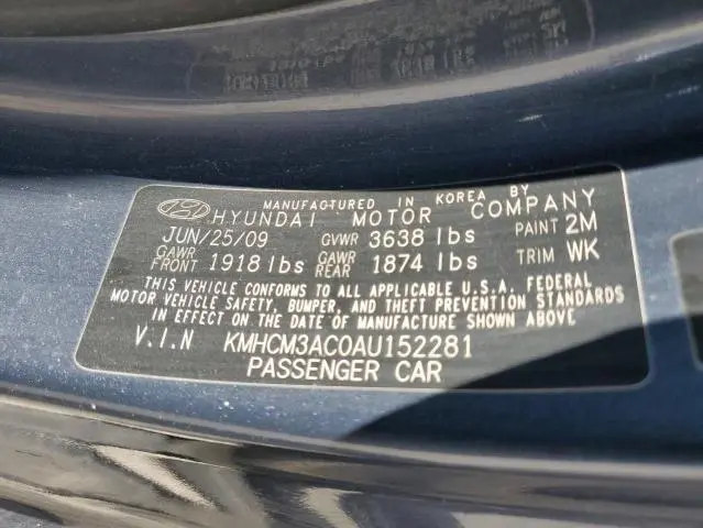 2010 HYUNDAI ACCENT BLUE  
