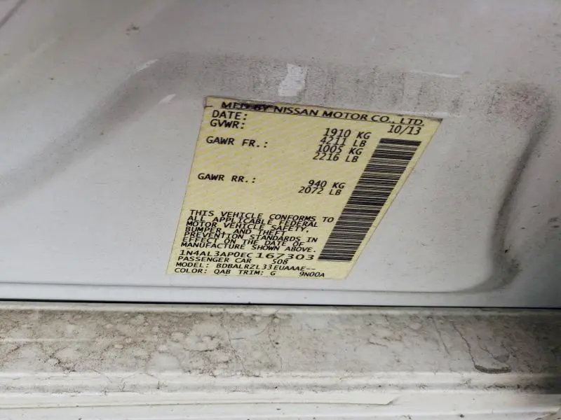 2014 NISSAN ALTIMA 2.5 S  