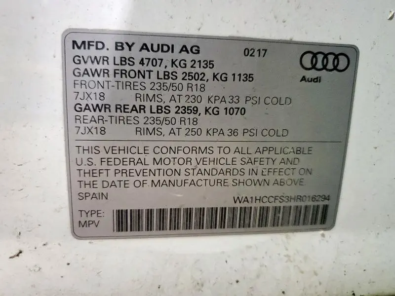 2017 AUDI Q3 PREMIUM PLUS  