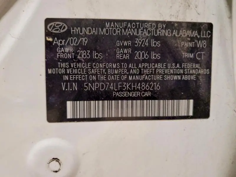 2019 HYUNDAI ELANTRA SE  