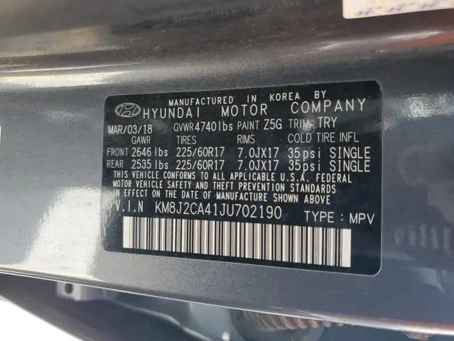 2018 HYUNDAI TUCSON SE  