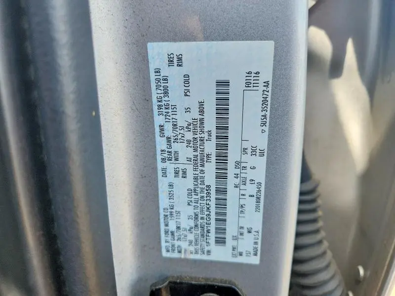 2018 FORD F150 SUPERCREW  