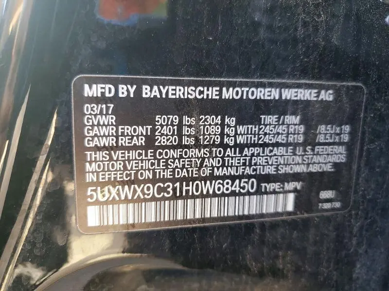 2017 BMW X3 XDRIVE28I  