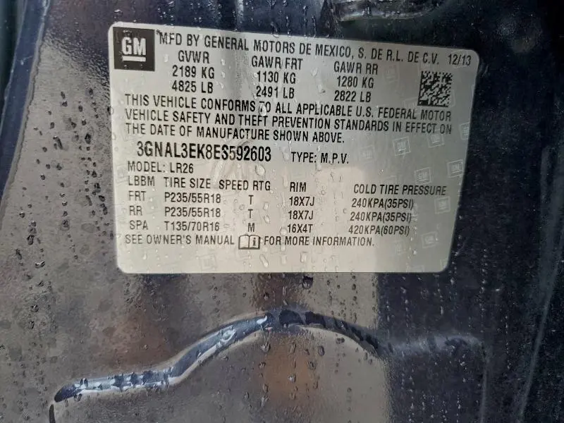 2014 CHEVROLET CAPTIVA LT  