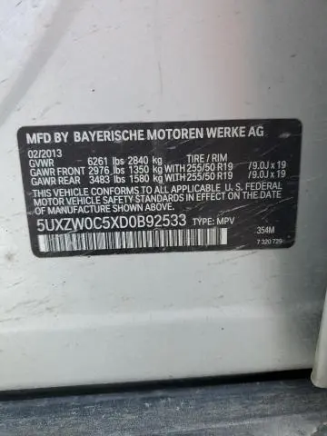 2013 BMW X5 XDRIVE35D  