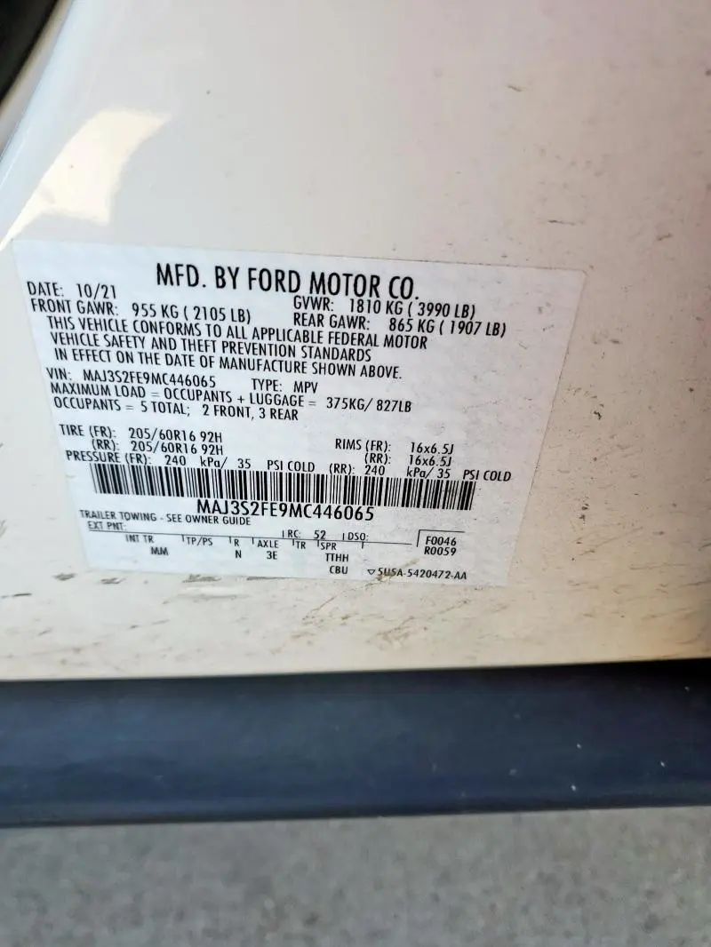 2021 FORD ECOSPORT S  