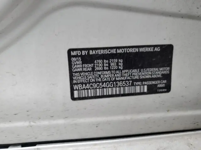 2016 BMW 428 XI GRAN COUPE SULEV  