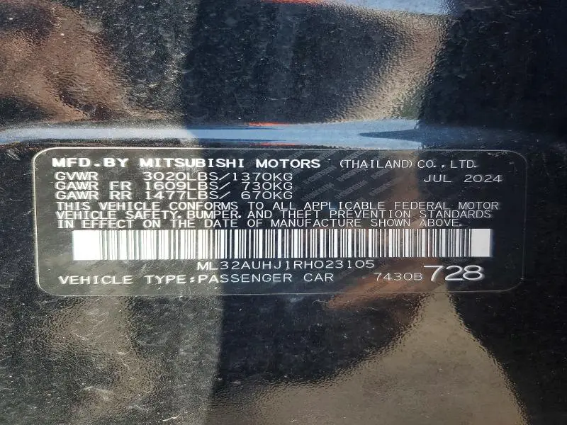 2024 MITSUBISHI MIRAGE ES  