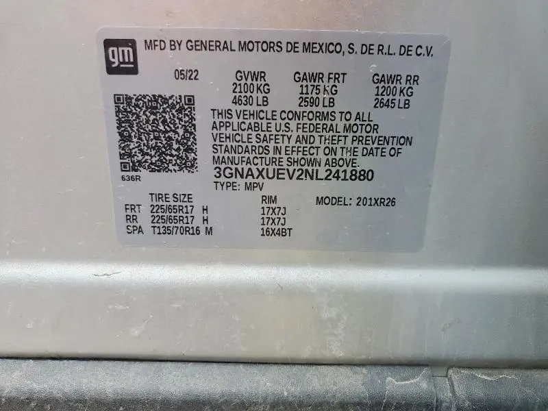 2022 CHEVROLET EQUINOX LT  