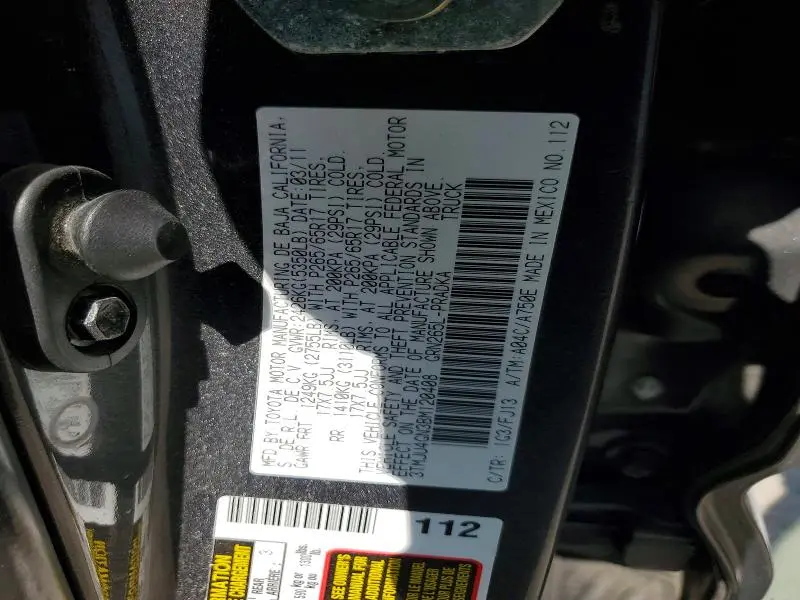 2011 TOYOTA TACOMA PRERUNNER V6  