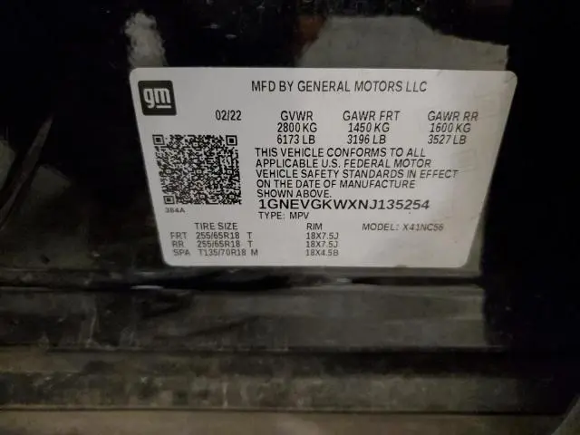 2022 CHEVROLET TRAVERSE LT  