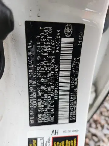 2017 TOYOTA AVALON XLE  