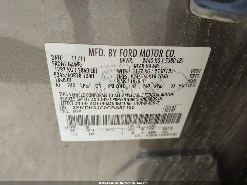 2012 FORD EDGE SEL