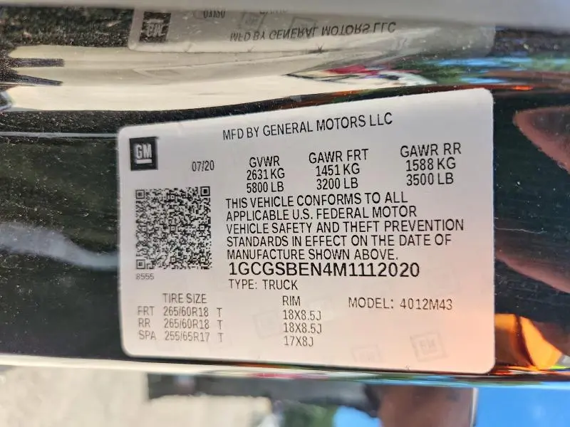 2021 CHEVROLET COLORADO   