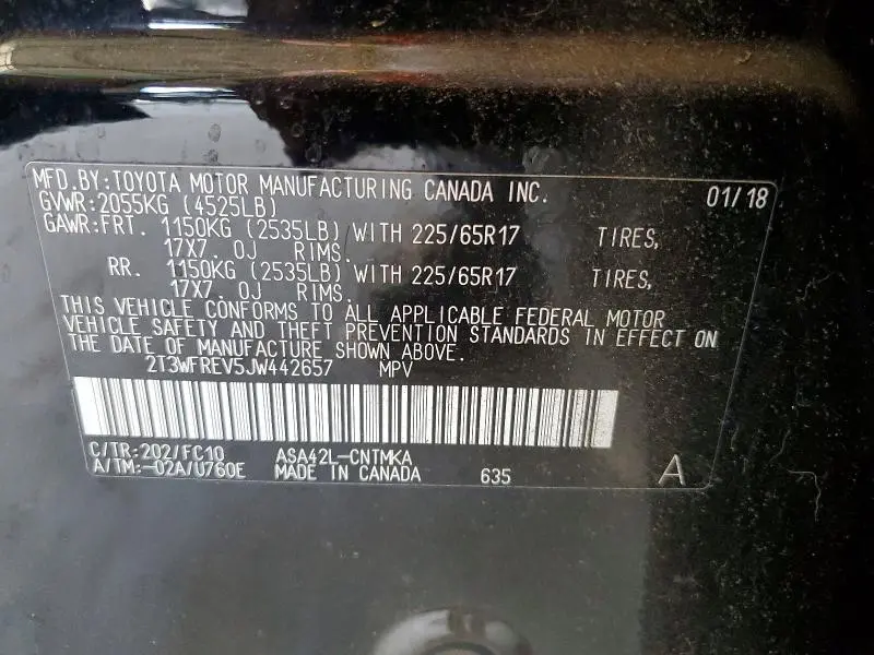 2018 TOYOTA RAV4 XLE  