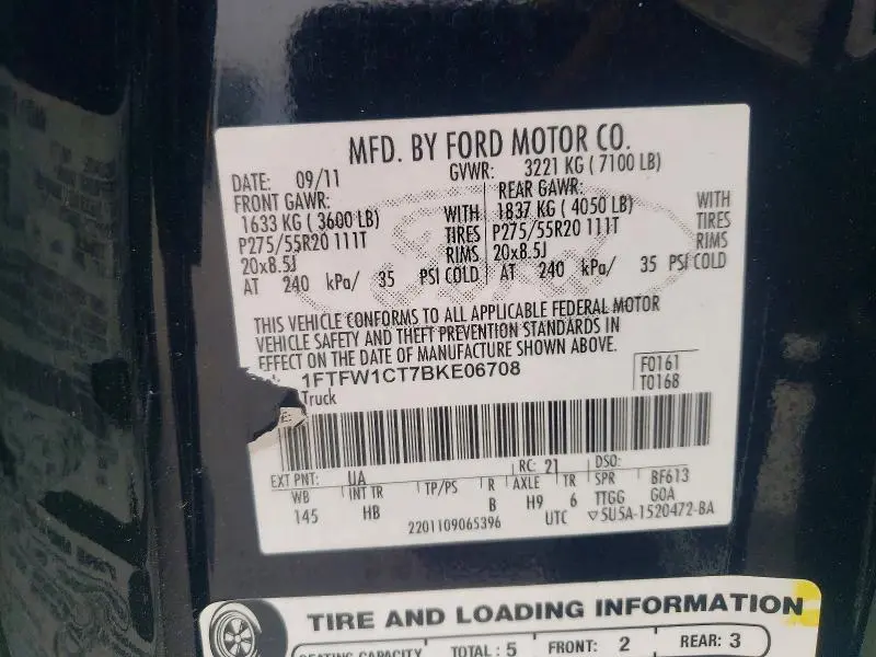 2011 FORD F150 SUPERCREW  