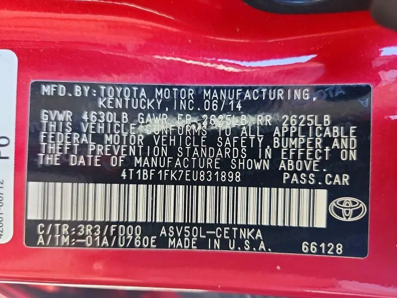 2014 TOYOTA CAMRY LE  