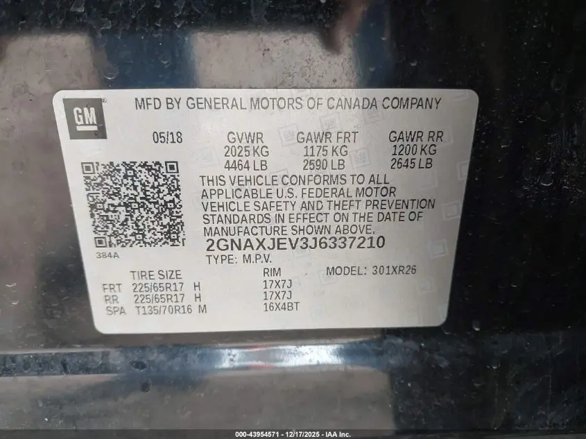 2018 CHEVROLET EQUINOX LT